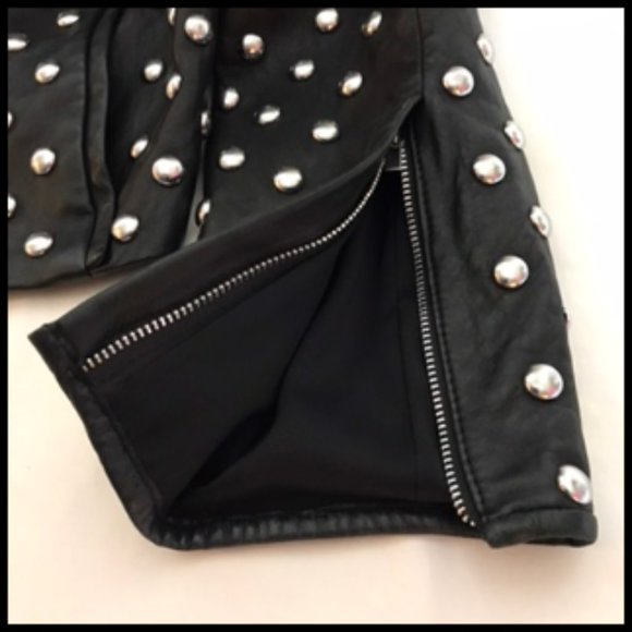 Diane Von Furstenberg Kate Soft Leather Covered With Silver Tone Dome Studs Sz 4 - Picture 5 of 16